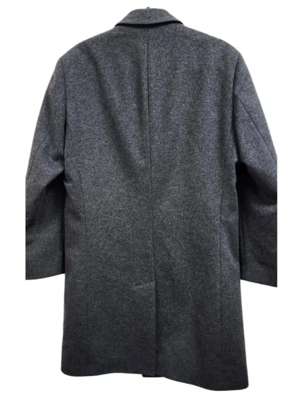 Hugo Boss Cashmere Wool Coat Mens 38R Gray Slim Fit Overcoat Luxury